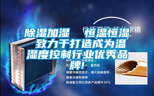 除濕加濕 恒溫恒濕 致力于打造成為溫濕度控制行業優秀品牌!