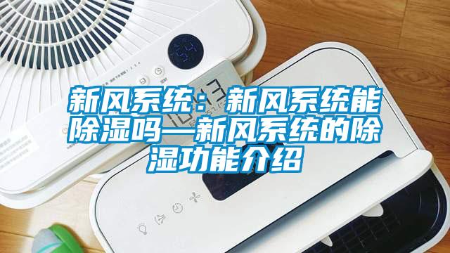 新風系統:新風系統能除濕嗎—新風系統的除濕功能介紹