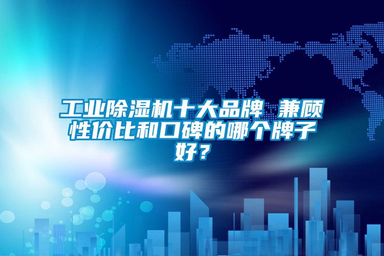 工業除濕機十大品牌 兼顧性價比和口碑的哪個牌子好？